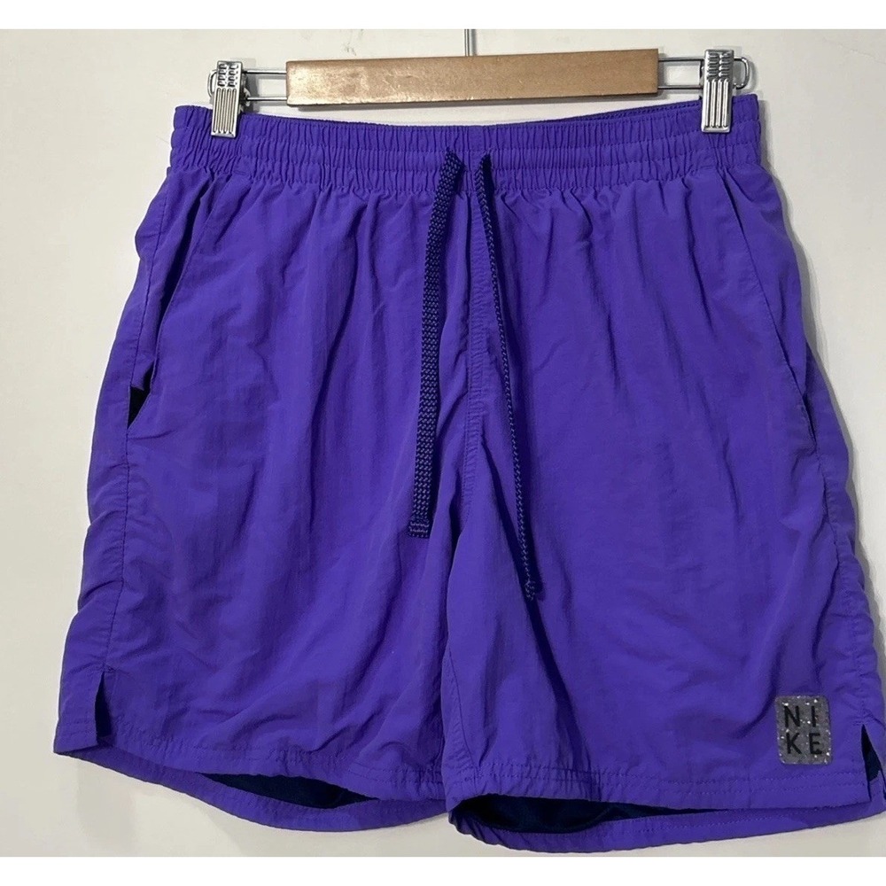 Mens NIKE Swim Shorts Trunks Brief-Lined Drawstring Pockets Logo Med EC